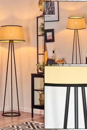Aanbieding Chellas Staande lamp Beige, Zwart, 1-licht