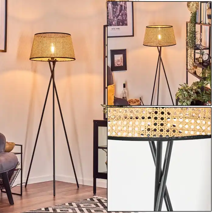 Ramila Staande lamp Natuurlijke kleuren, Zwart, 1-licht Uitverkoop