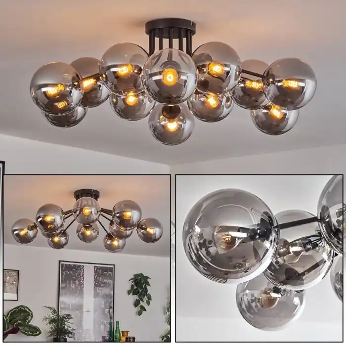 Superprijs Gastor Plafondlamp Rookkleurig, 12-lichts