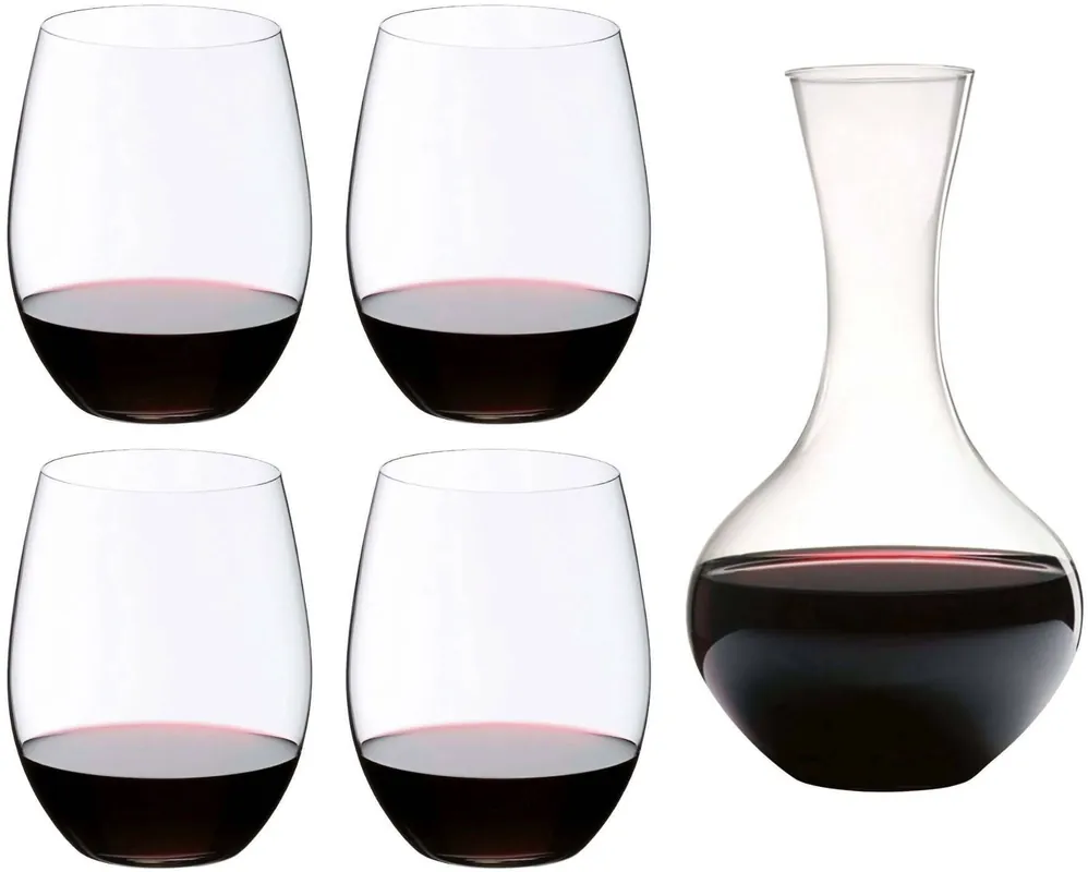 Riedel Rode Wijnglazenset O Wine - 4 stuks met Decanteerkaraf Syrah Goedkoop