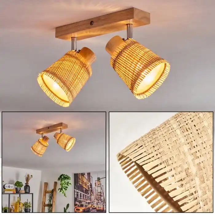 Premium Fallhagen Plafondlamp Chroom, Natuurlijke kleuren, 2-lichts