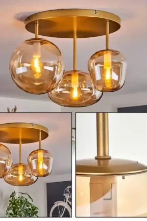 Zernez Plafondlamp Goud, 3-lichts Seizoensaanbieding