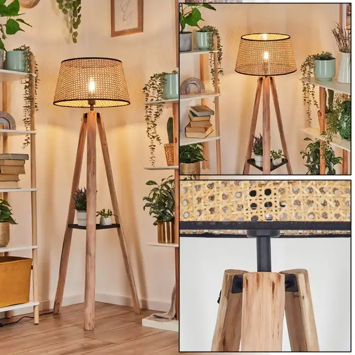 Ramila Staande lamp Natuurlijke kleuren, Zwart, 1-licht Speciale Aanbieding