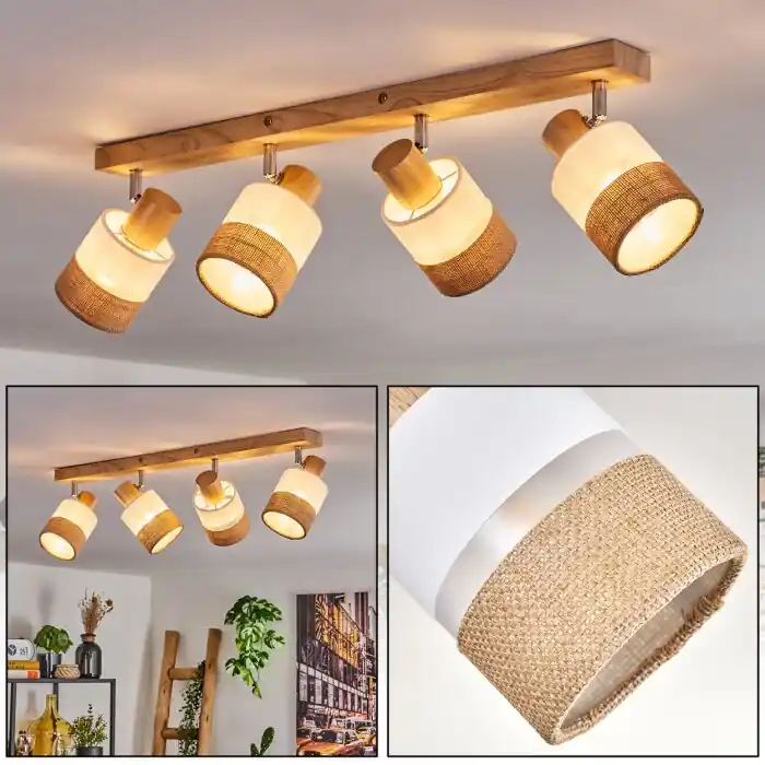 Fallhagen Plafondlamp Chroom, Natuurlijke kleuren, 4-lichts Bestel Nu