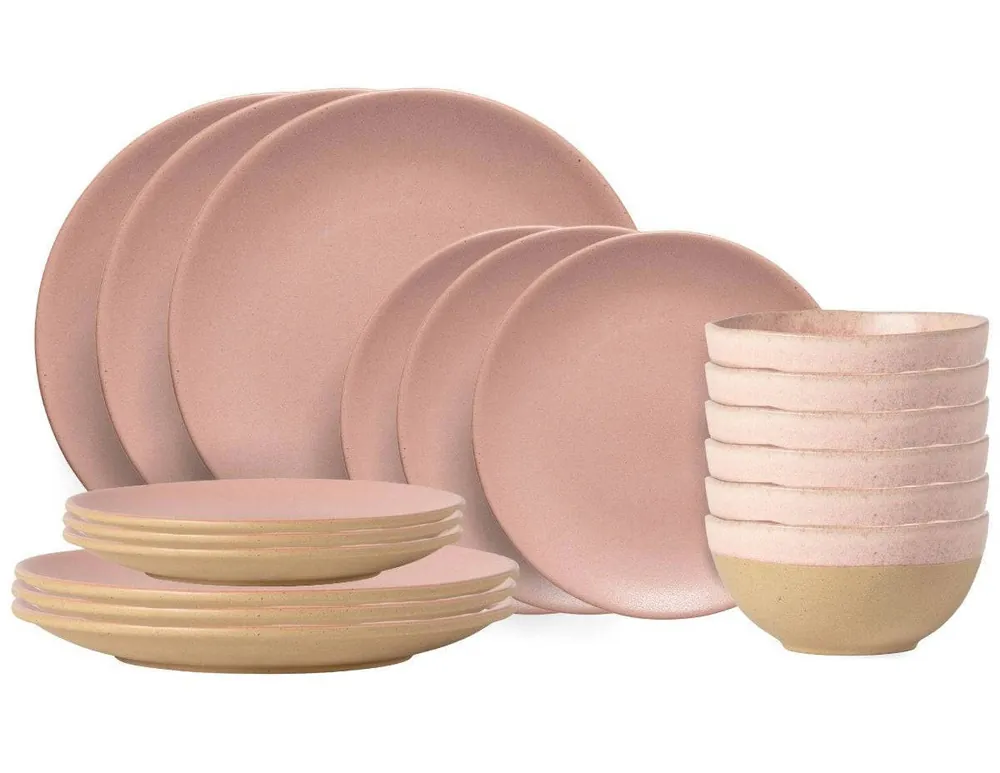 Costa Nova Serviesset Arenito Mauve Rose 18-delig / 6 personen - 6 dinerborden, 6 ontbijtborden & 6 kommen Direct Beschikbaar