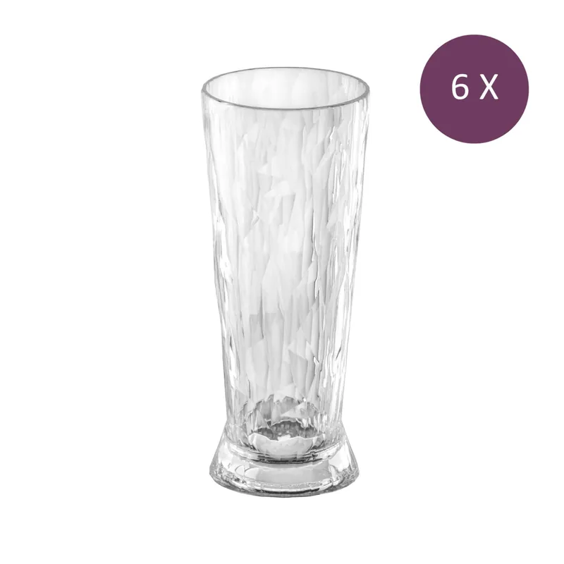 Laatste Kans Koziol Bierglas, 300 ml, thermoplastic - Koziol Club No. 10 (6 stuks)