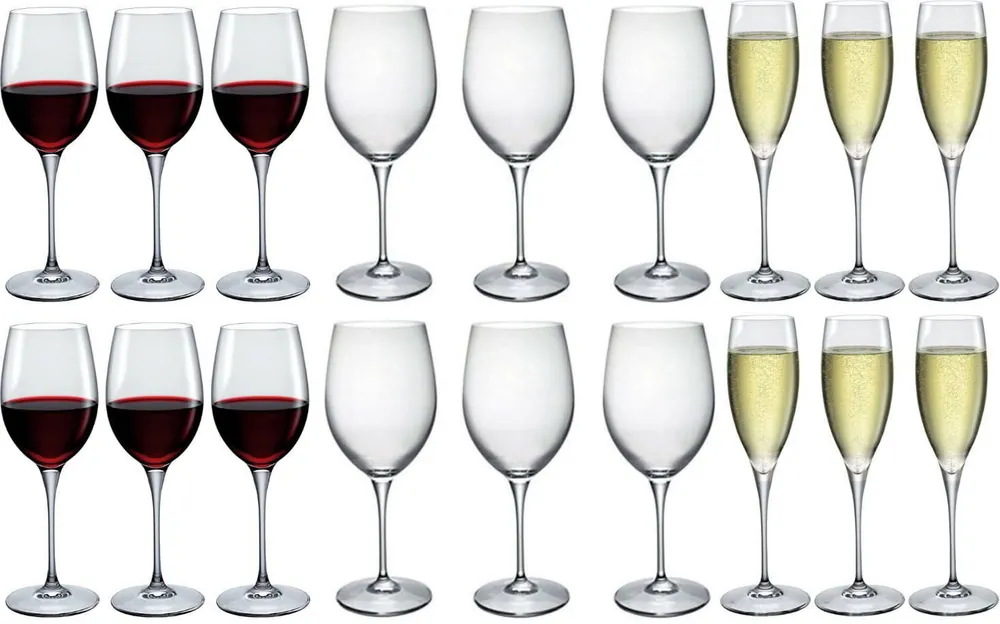 Bormioli Rocco Wijnglazenset Premium (Wijnglazen & Champagneglazen) - 18 delige set Betrouwbaar
