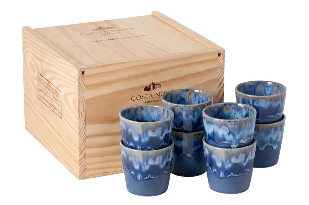 Costa Nova Koffiekopjes Grespresso Denim 190 ml - 8 stuks - Gift box Hete Deal