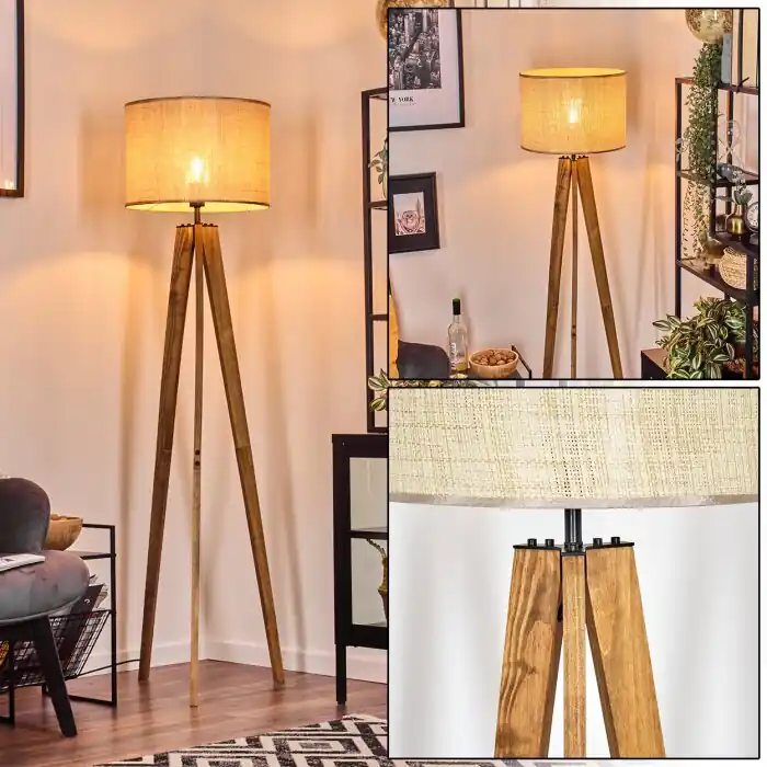 Sabadim Staande lamp Natuurlijke kleuren, Zwart, 1-licht Speciale Aanbieding