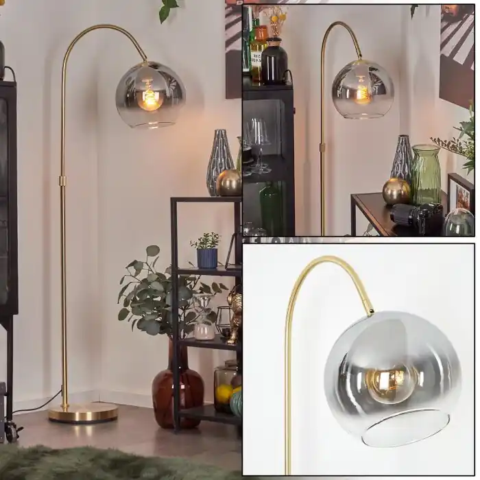 Koyoto Kogellampje, Staande lamp, Booglampen Messing, 1-licht Express Levering