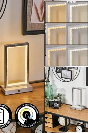 Arufe Tafellamp LED Zilver, 1-licht Favoriet