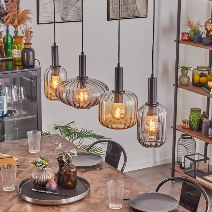 Alcofra Hanglamp Zwart, 4-lichts Korting