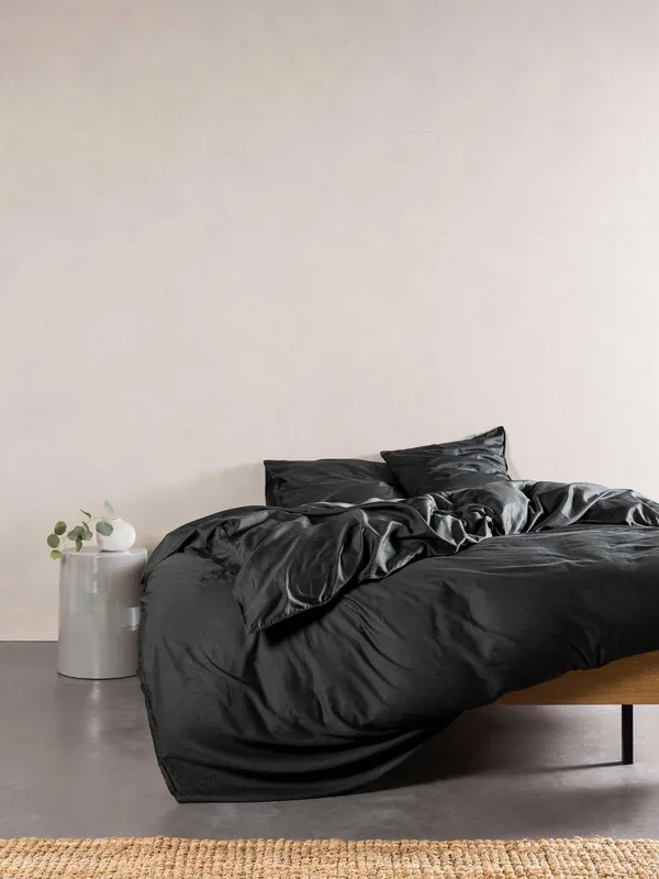 Essenza katoen-satijnen lits-jumeaux dekbedovertrek 260x200 cm - antraciet Goedkoop