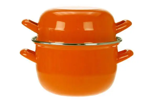 Cosy & Trendy Mosselpan - Emaille - Oranje - ø 18 cm / 2.8 liter - geëmailleerde anti-aanbaklaag Alleen Vandaag