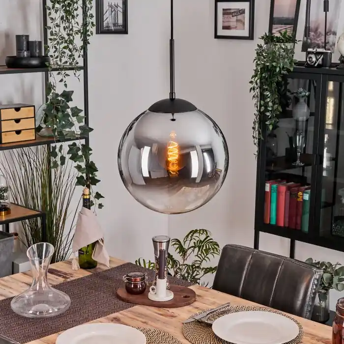 Beperkt Aanbod Gastor Hanglamp, Kogellampje 30 cm Chroom, Duidelijk, Rookkleurig, 1-licht