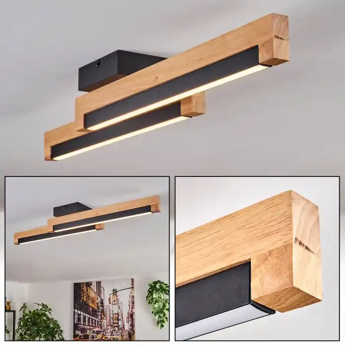 Laatste Versie Lemene Plafondlamp LED Natuurlijke kleuren, Zwart, 2-lichts