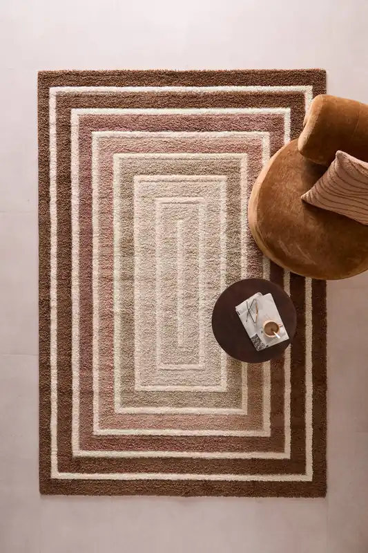 NOUS Living vloerkleed oudroze/donkerbruin (290x200 cm) Bestseller