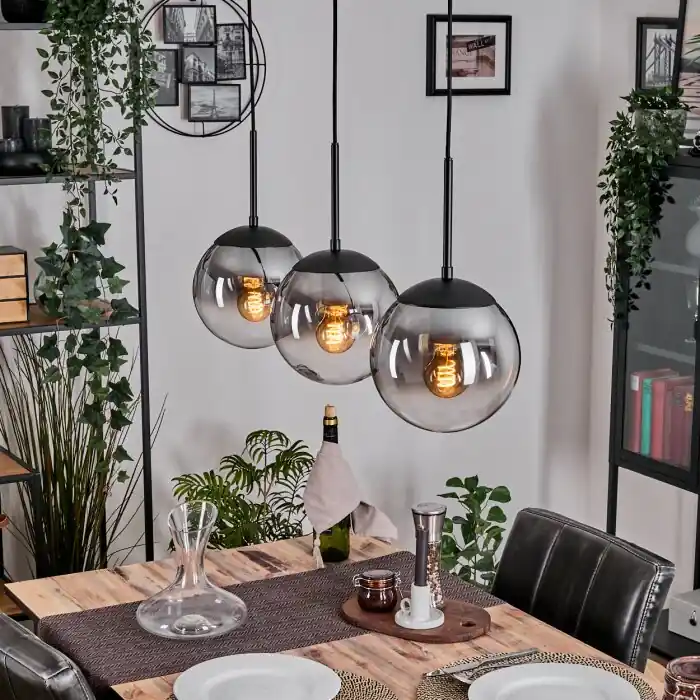 Voordeelprijs Gastor Hanglamp, Kogellampje Duidelijk, Rookkleurig, 3-lichts