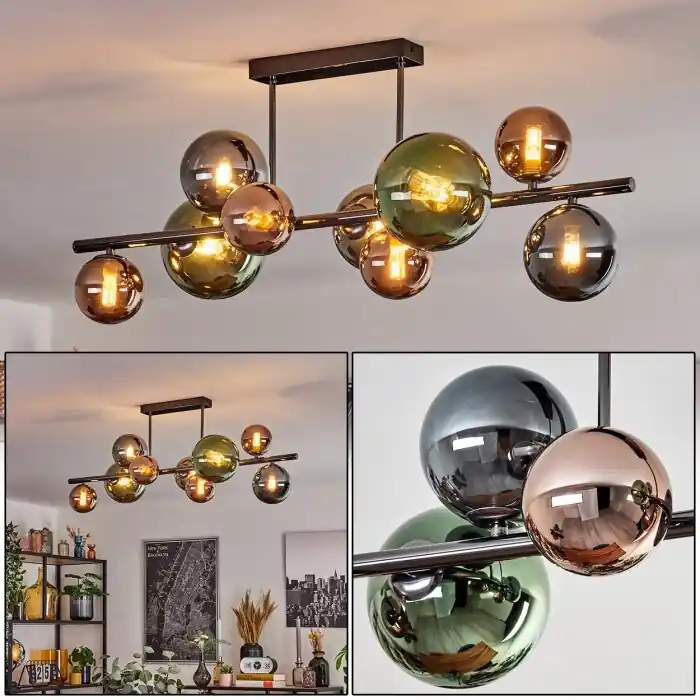 Op = Op Sacoselo Plafondlamp, Kogellampje Zwart, 9-lichts