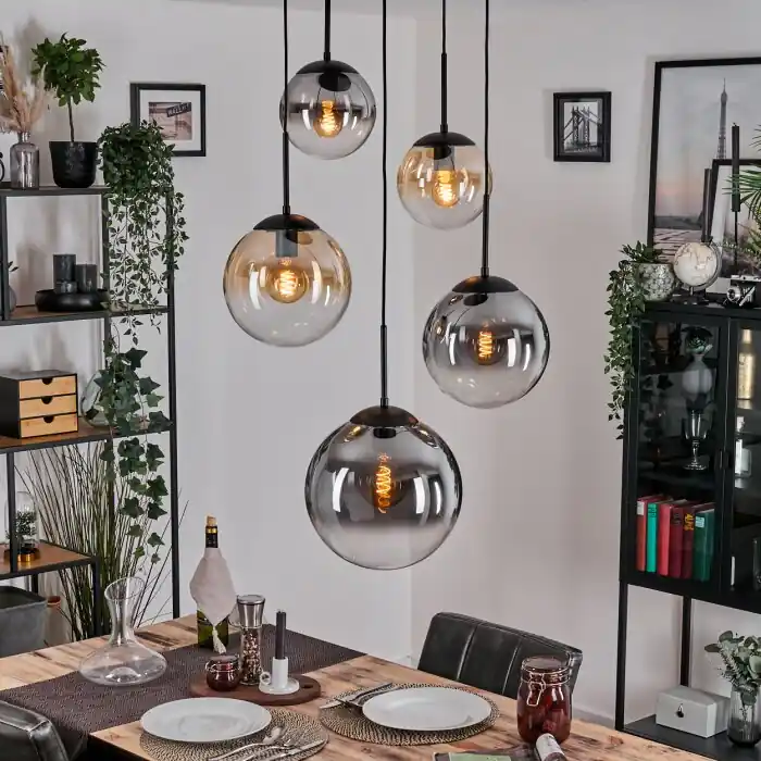Betrouwbaar Gastor Hanglamp, Kogellampje 45 cm Zwart, 5-lichts