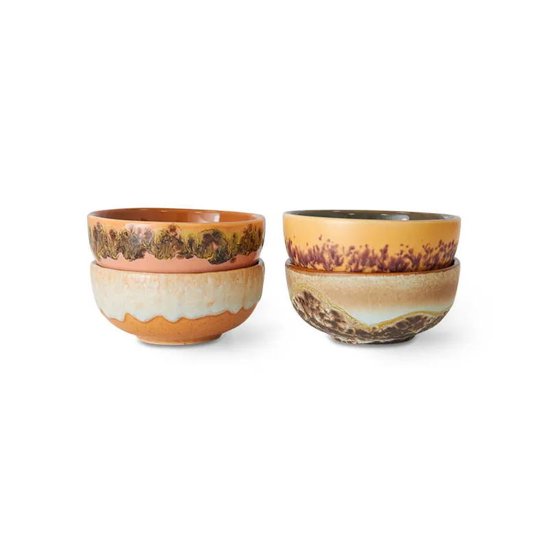 HKLIVING kom 70s (Ø8,3 cm) (set van 4) Express Levering