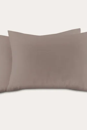 Actieprijs NOUS Living basis kussensloop - taupe (60x70 cm) (set van 2)