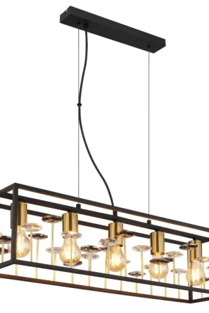 Aanbieding Globo Lisbon Hanglamp Zwart, 5-lichts