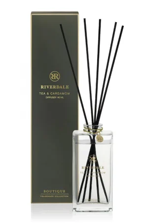 Hoge Kwaliteit Riverdale geurstokjes Boutique - Tea & Cardamom groen - 140 ml