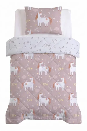 Gecertificeerd W dekbed zonder overtrek met kussensloop Lazy - paardenprint