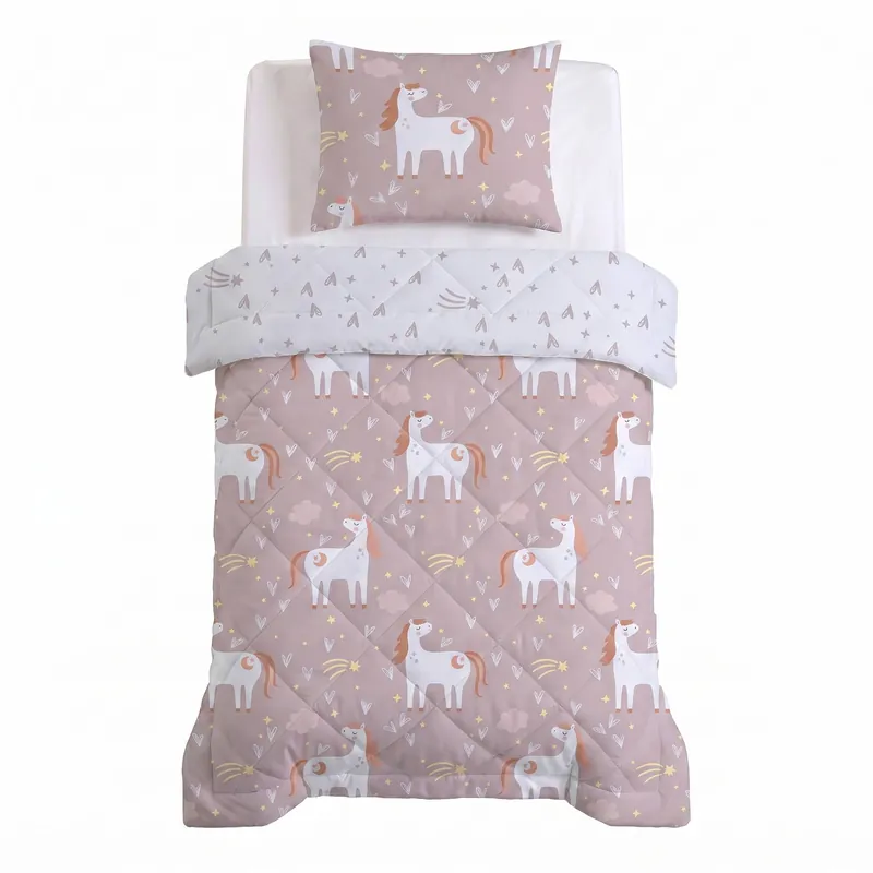 Gecertificeerd W dekbed zonder overtrek met kussensloop Lazy - paardenprint