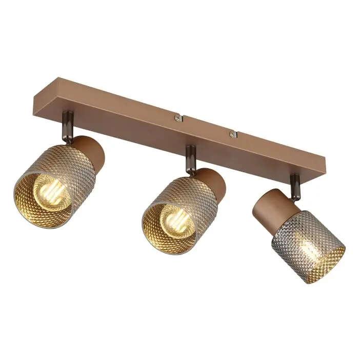 Favoriet Globo Satella Plafondlamp, Plafondspot, Wandlamp, Muurspot Bruin, Chroom, Zwart, 3-lichts