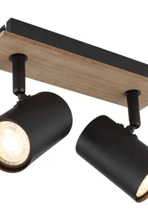 Globo Linca Plafondlamp, Plafondspot, Wandlamp, Muurspot Natuurlijke kleuren, Zwart, 2-lichts Weekendaanbieding