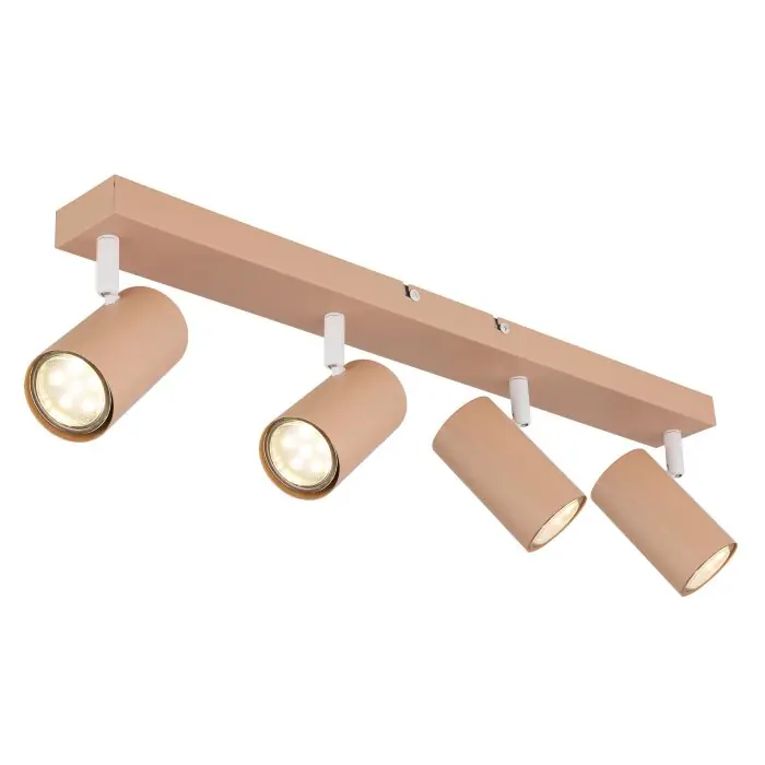 Weekendaanbieding Globo Robby Plafondlamp, Plafondspot, Wandlamp, Muurspot Roze, 4-lichts