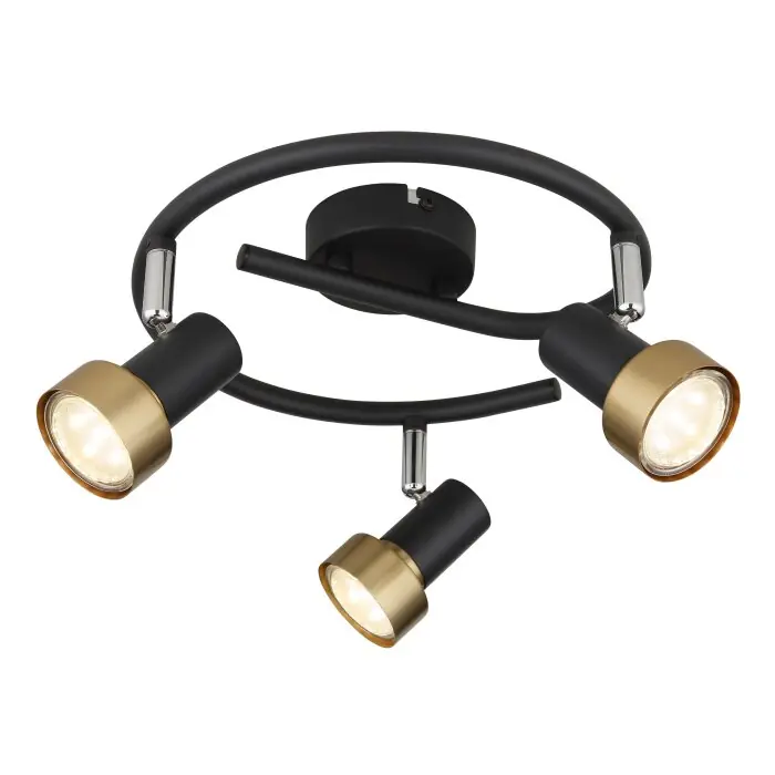 Speciale Aanbieding Globo Mason Plafondlamp, Plafondspot, Wandlamp, Muurspot Chroom, Zwart, 3-lichts