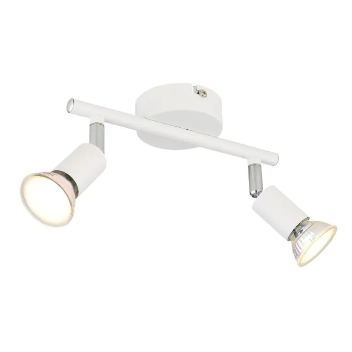 Flitsaanbieding Globo Matrix Plafondlamp, Plafondspot, Wandlamp, Muurspot Wit, 2-lichts