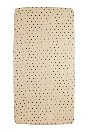 Lage Kosten Meyco wieg hoeslaken Sweet Heart beige/zwart