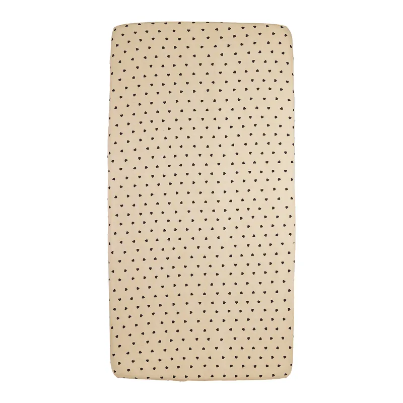 Lage Kosten Meyco wieg hoeslaken Sweet Heart beige/zwart