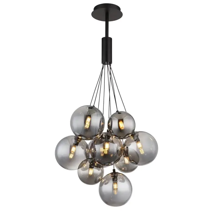 Globo Ballgi Hanglamp Zwart, 9-lichts Must-Have