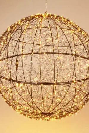 Home & Styling Collection Zwarte Bal LED Metaal 58cm Beperkte Voorraad
