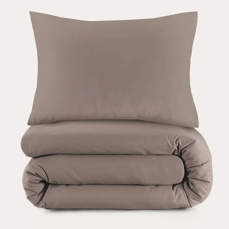 NOUS Kids basis dekbedovertrek kinderbed - taupe (120x150 cm) Gereduceerde Prijs