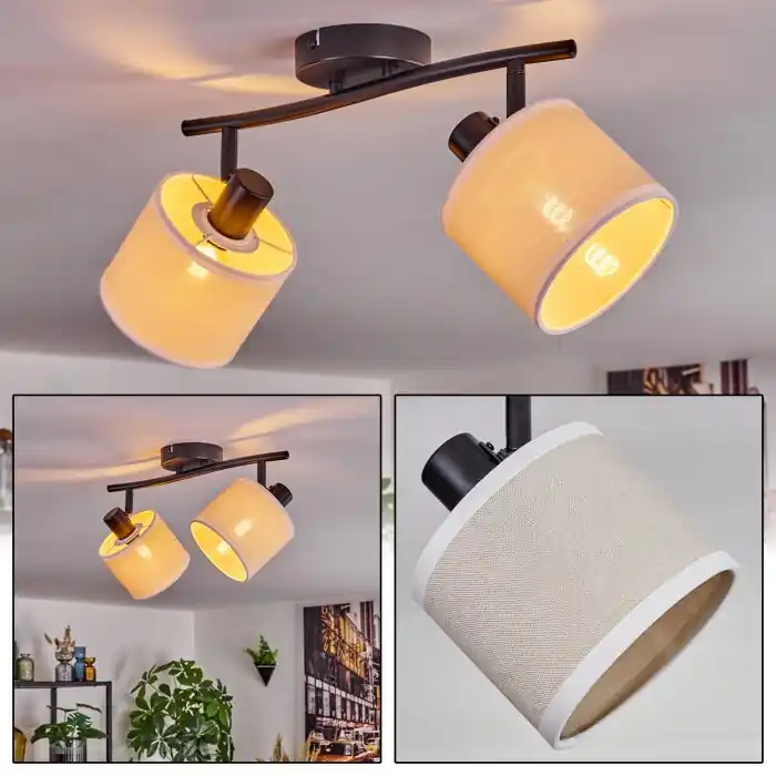 Goedkoop Bassagoda Plafondlamp Zwart, 2-lichts