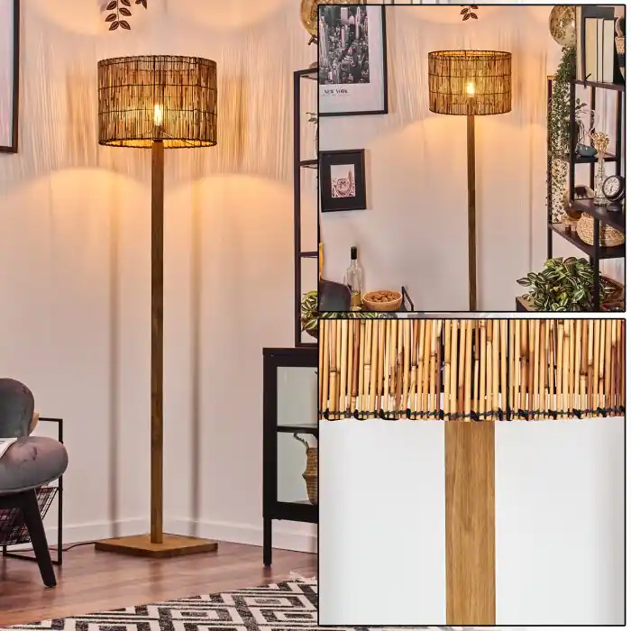 Goedkoop Cando Staande lamp Natuurlijke kleuren, Zwart, 1-licht