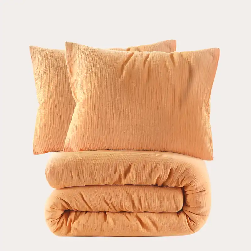 NOUS Living mousseline dekbedovertrek lits-jumeaux oranje (240x220 cm) Premium