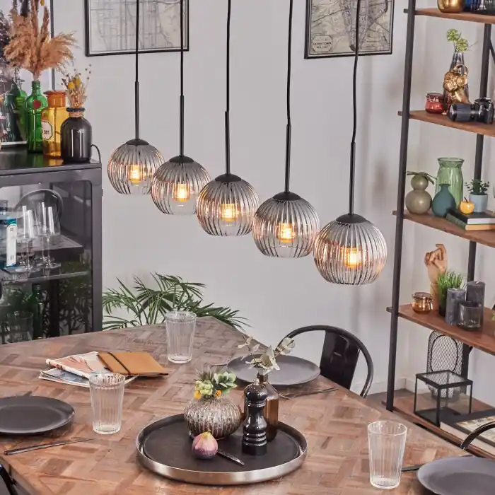 Koyoto Kogellampje, Hanglamp Zwart, 5-lichts Gecertificeerd