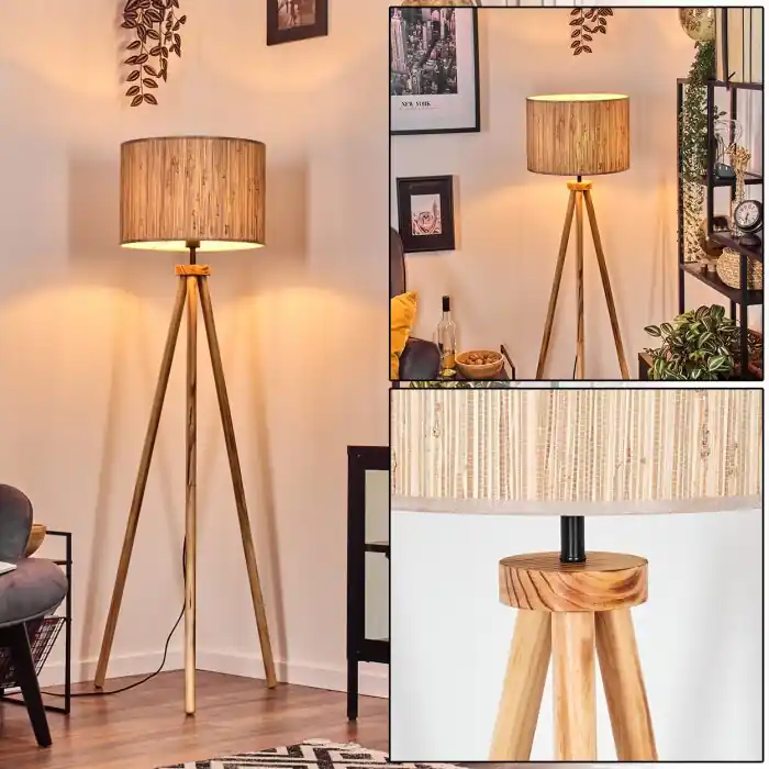 Fabrieksprijs Bongal Staande lamp Natuurlijke kleuren, Zwart, 1-licht