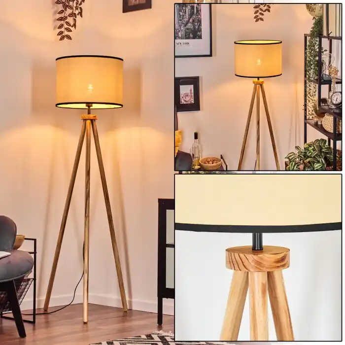 Nieuw Chellas Staande lamp Natuurlijke kleuren, Zwart, 1-licht