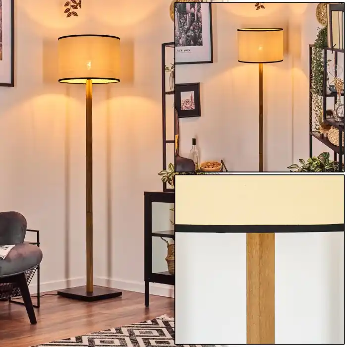 Betrouwbaar Chellas Staande lamp Natuurlijke kleuren, Zwart, 1-licht