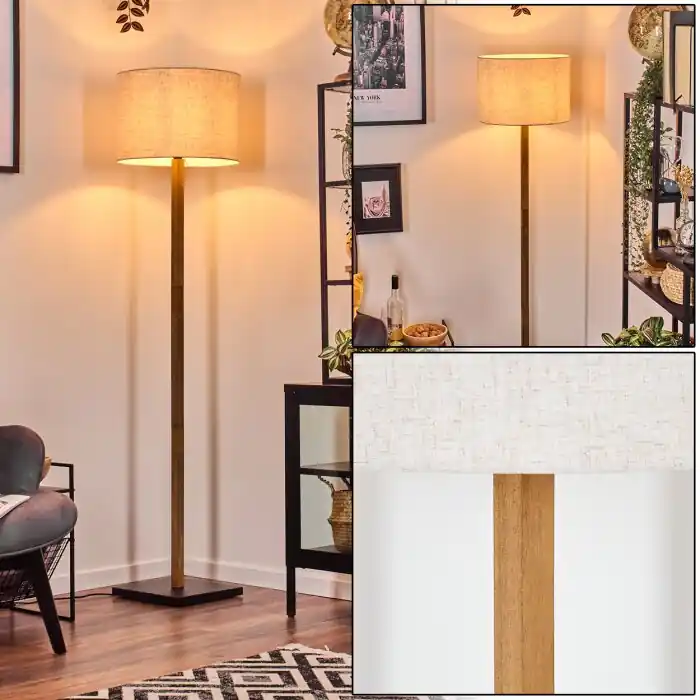 Bassagoda Staande lamp Natuurlijke kleuren, Zwart, 1-licht Voordeelprijs