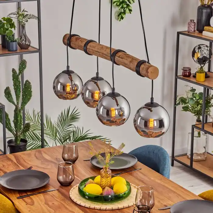 Koyoto Hanglamp, Kogellampje, Hanglamp Natuurlijke kleuren, Zwart, 4-lichts Bestseller