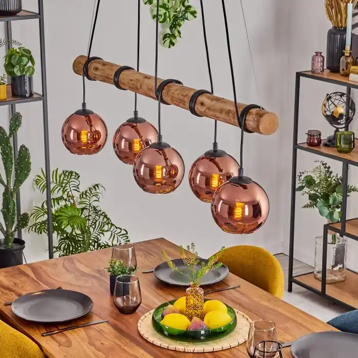 Dagaanbieding Koyoto Hanglamp, Kogellampje, Hanglamp Natuurlijke kleuren, Zwart, 5-lichts